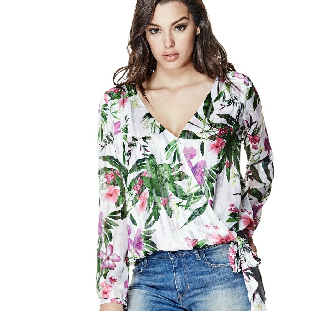 Long Sleeve Surplice Shirt